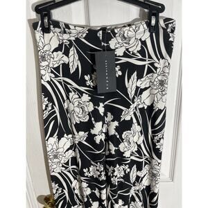 Bryn Walker Size M Modal Ponti Floral Print High Waist Flare Leg Pants NWT